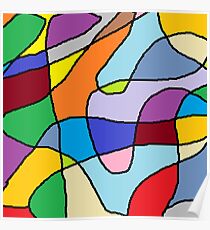 Psychedelic scribbles Poster