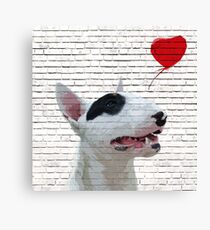 English Bull Terrier Banksy Style Canvas Print