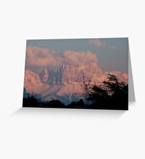 Pretty in Pink: Sunset on the Dolomites Greeting Card