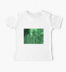 Abstract Green & Black Lines Pattern Baby Tee