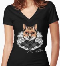 Mr Fox Women's Fitted V-Neck T-Shirt