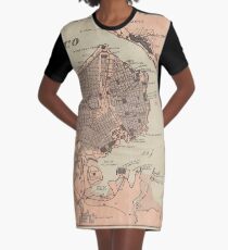 Vintage Map of Havana Cuba (1898) 2 Graphic T-Shirt Dress