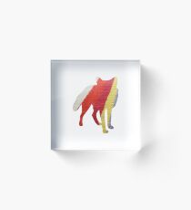 Stripy Fox Acrylic Block
