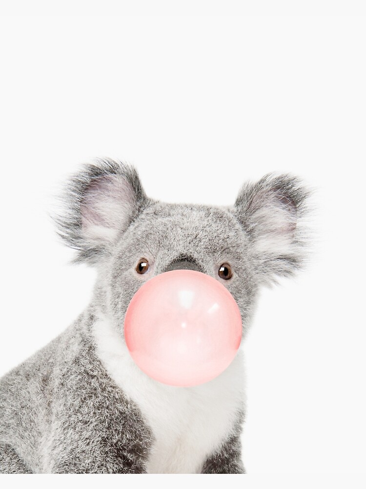 Koala print, Bubble gum, Nursery art, Koala wall art, Animal, Kids room, Modern art, Wall decor by juliaemelian