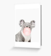 Koala-Print, Kaugummi, Kindergarten Kunst, Koala Wandkunst, Tier, Kinderzimmer, moderne Kunst, Wanddekoration Grußkarte