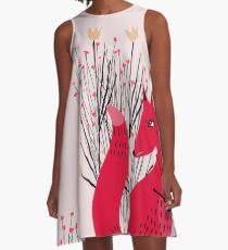 Fox in Shrub A-Line Dress