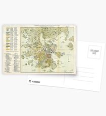 Vintage Map of Helsinki Finland (1876) Postcards