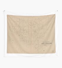 Vintage Map of Honolulu Hawaii (1893) Wall Tapestry