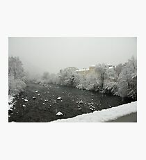 Snow storm on the Talvera River, Bolzano/Bozen, Italy Photographic Print