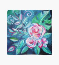 Tropical Camellia Extravaganza - oil on canvas Scarf