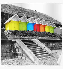 WHITBY BEACH HUTS Poster