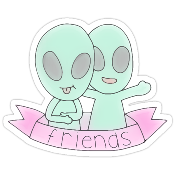 alien best friend stickers by hylarinatcrop redbubble