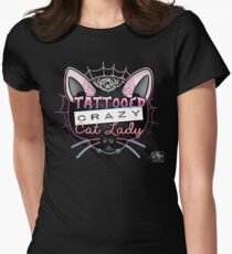 Tattooed Crazy Cat lady Women's Fitted T-Shirt