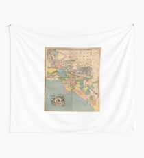 Vintage Map of Los Angeles County CA (1888) Wall Tapestry
