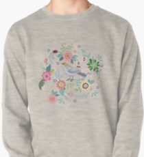 Beautiful bird in flowers Pullover Sweatshirt