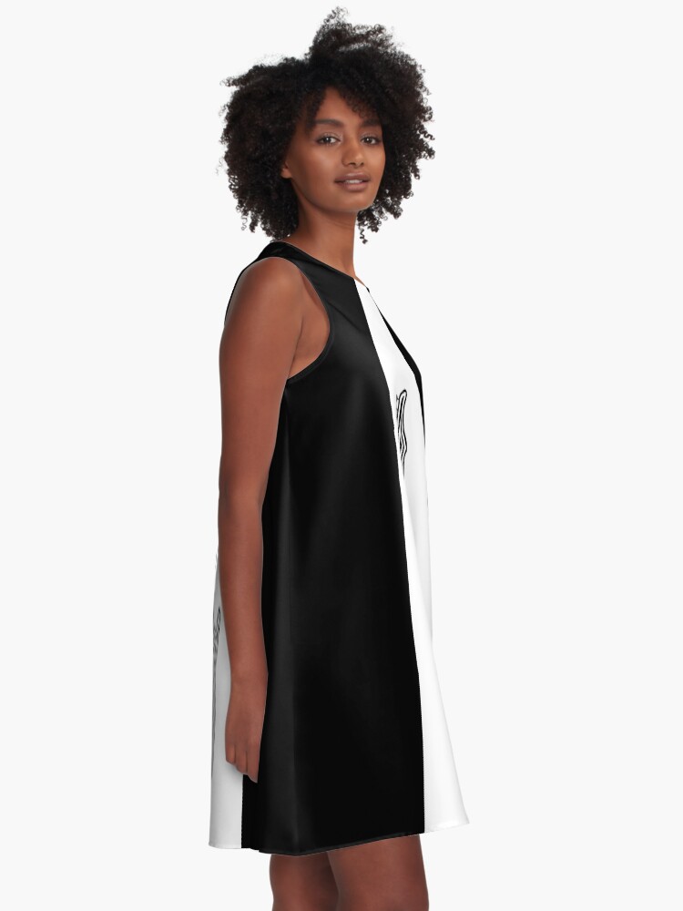 Alternate view of Black and White Electric Guitar A-Line Dress