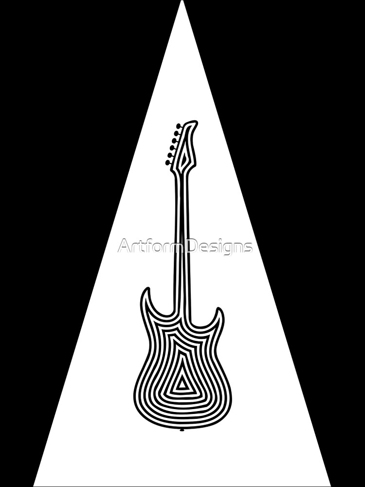 Black and White Electric Guitar by ArtformDesigns