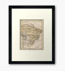 Vintage Map of Brazil (1889) Framed Print