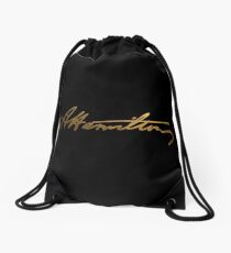 Alexander Hamilton Gold Signature Drawstring Bag