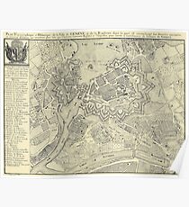 Vintage Map of Geneva Switzerland (1825) Poster