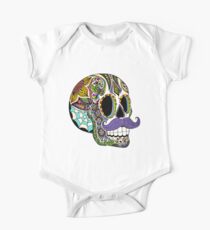 Schnurrbart Zuckerschädel (Farbversion) Baby Body Kurzarm