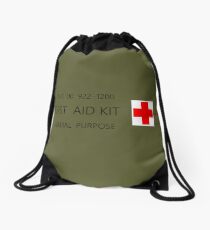 First Aid Kit Decal - US Army stylings Drawstring Bag