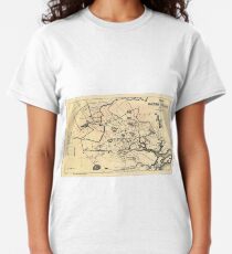 Vintage 1692 Map of Salem Massachusetts (1866) Classic T-Shirt