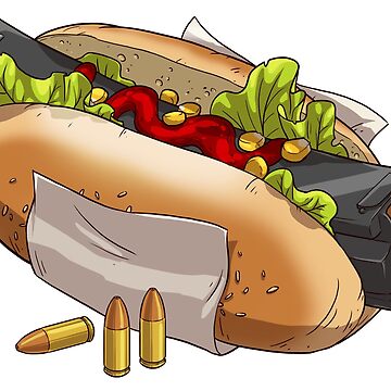 9mm Hot-Dog Sticker for Sale by Under-Radar-Art