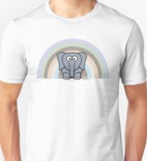 Cool Funny Cartoon Elephant Rainbow Cute Design Unisex T-Shirt