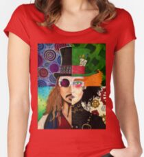 Johnny Depp Character Collage Women's Fitted Scoop T-Shirt