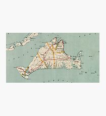 Vintage Map of Martha's Vineyard (1917) Photographic Print
