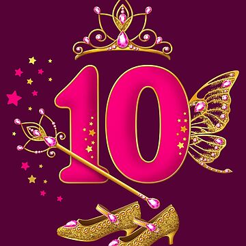 10ème anniversaire fille fée dix 10 ans princesse' Sticker