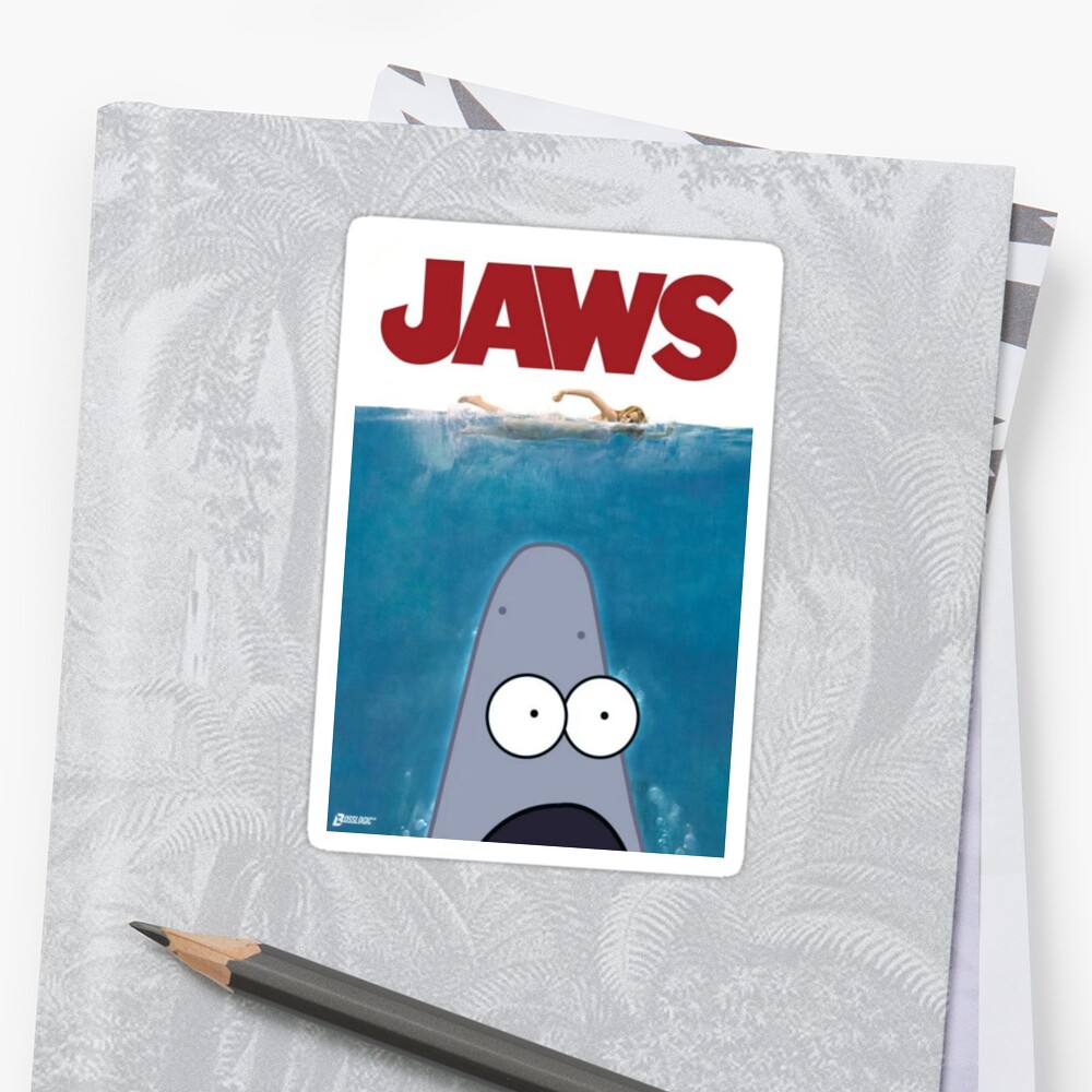 Fresh Patrick Star X Jaws Meme Stickers By The Buff Fish From