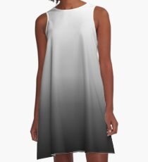 Vestido acampanado Negro, gris y blanco Ombre