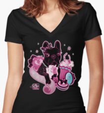 Frenchie Women's Fitted V-Neck T-Shirt