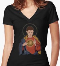 Our Lady 11 Women's Fitted V-Neck T-Shirt