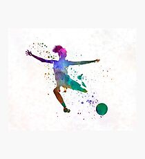 Frauenfußballspieler 03 im Aquarell Fotodruck