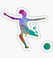 Woman soccer player 03 in watercolor Sticker