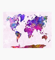 World map in watercolor Photographic Print
