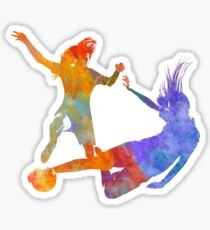 Women soccer players 02 in watercolor Sticker