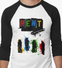 RENT Musical Paint Splash Men's Baseball ¾ T-Shirt