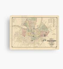 Vintage Map of Nashville Tennessee (1877) Canvas Print