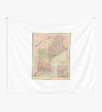 Vintage Map of New England (1880) Wall Tapestry