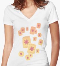 Floating Lanterns Gleam Women's Fitted V-Neck T-Shirt