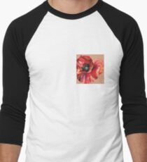 Oil Pastel Red Poppy Men's Baseball ¾ T-Shirt