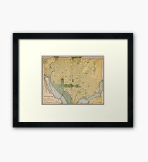 Vintage Map of Washington D.C. (1905) Framed Print
