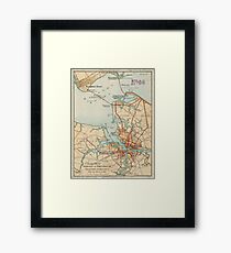 Vintage Map of Norfolk and Portsmouth VA (1919) Framed Print