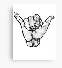 Shaka Hand Marble Metal Print