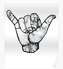 Shaka Hand Marble Poster