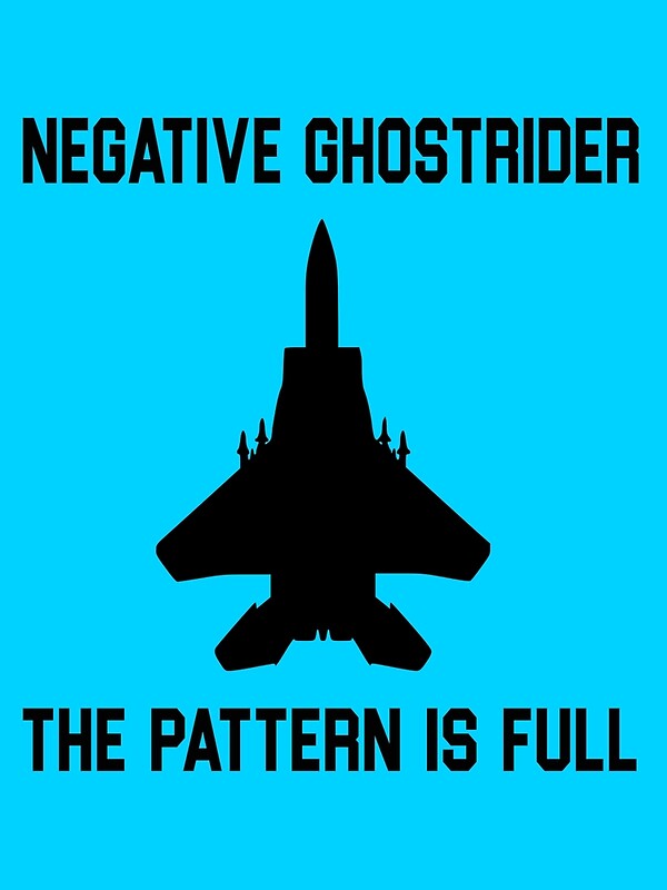 "Top Gun Quote Negative Ghostrider The Pattern Is Full" Posters by